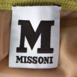 Pre Owned M Missoni Lime Green Wool Blend Knitted Maxi Skirt S