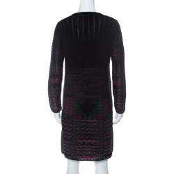 Pre Owned M Missoni Multicolor Ombre Pattern Knit Long Sleeve Dress M 