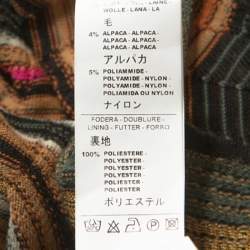 Pre Owned M Missoni Multicolor Chevron Knit Wool Blend Dress L