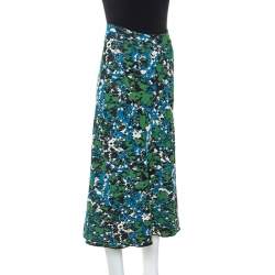 Pre Owned تنورة إم ميزوني تريكو جاكار متعدد الألوان قصة حرف A مقاس M