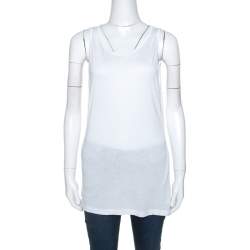 Pre Owned M Missoni White Jersey Sleeveless Tank Top M