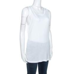 Pre Owned M Missoni White Jersey Sleeveless Tank Top M