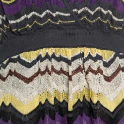 Pre Owned M Missoni Multicolor Chevron Crochet Knit Sleeveless Top L