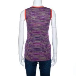 Pre Owned M Missoni Multicolor Knit Contrast Trim Sleeveless Tank Top M