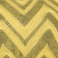 Pre Owned M Missoni Yellow Chevron Knit Drawstring Hem Detail Top M