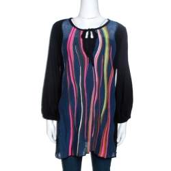 Pre Owned توب توينك أم ميزوني نمط مخطط تريكو أسود M