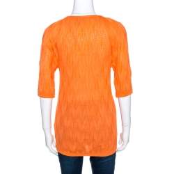 Pre Owned توب أم ميزوني تريكو بوانتل شيفرون برتقالي M