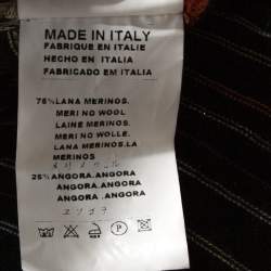 Pre Owned M Missoni Black Embossed Stripe Lurex Wool Knit Mini Dress S