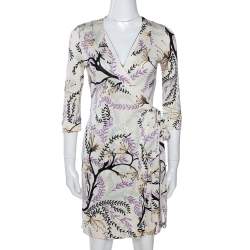 M Missoni Multicolor Printed Silk Jersey Wrap Dress S