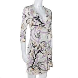 Pre Owned M Missoni Multicolor Printed Silk Jersey Wrap Dress S