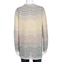 M Missoni Cream Lurex Pointelle Knit Top and Cardigan Set M