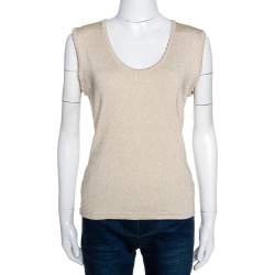 M Missoni Cream Lurex Pointelle Knit Top and Cardigan Set M