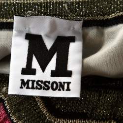 Pre Owned M Missoni Multicolor Lurex Chevron Knit Maxi Skirt M