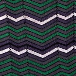 Pre Owned M Missoni Green Pointelle Knit Long Sleeve Top S