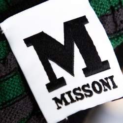 Pre Owned M Missoni Green Pointelle Knit Long Sleeve Top S