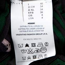 Pre Owned M Missoni Green Pointelle Knit Long Sleeve Top S