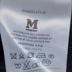 مملوكة مسبقًا M Missoni Black Textured Wool Blend Knit A Line Dress S