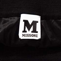 Pre Owned تنورة أم ميزوني ماكسي طية تريكو متعرجة سوداء M