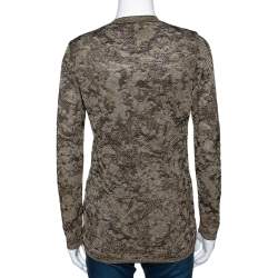 Pre Owned كارديجان أم ميزوني أزرار أمامية تريكو لوركس ذهبي وأسود M