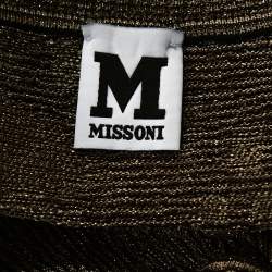 Pre Owned كارديجان أم ميزوني أزرار أمامية تريكو لوركس ذهبي وأسود M