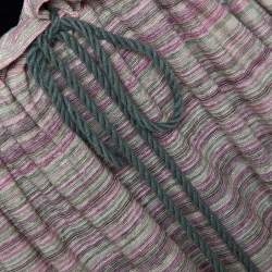 مملوكة مسبقًا تنورة أم ميزوني ميدي خصر مكشكش تريكو مخططة خضراء فاتحة M