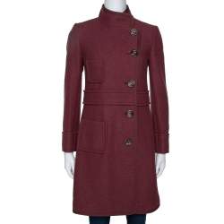 M Missoni Pastel Red Fleece Wool Coat S