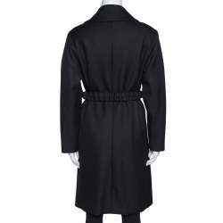 M Missoni Black Wool Double Breasted Belted Coat M