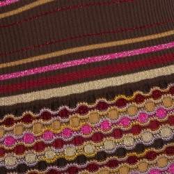 مملوكة مسبقًا M Missoni Brown Lurex Wool Blend Knit Fit & Flare Dress M