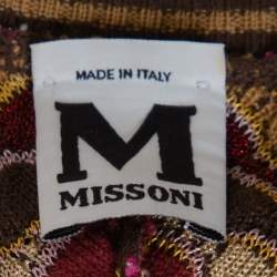 مملوكة مسبقًا M Missoni Brown Lurex Wool Blend Knit Fit & Flare Dress M