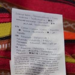 Pre Owned توب أم ميزوني بلا أكمام تريكو مضلع مخطط متعدد الألوان L