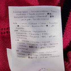 Pre Owned M Missoni Pink Zig Zag Perforated Knit Button Front Cardigan L