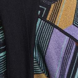 مملوكة مسبقًا M Missoni Multicolor Lurex Zig Zag Knit Circle Cardigan (One Size)