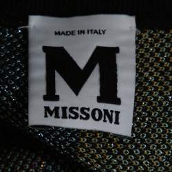 مملوكة مسبقًا M Missoni Multicolor Lurex Zig Zag Knit Circle Cardigan (One Size)