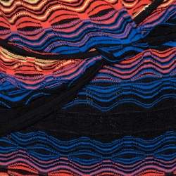 Pre Owned M Missoni Multicolor Wavy Linen Blend Knit Sleeveless Dress M