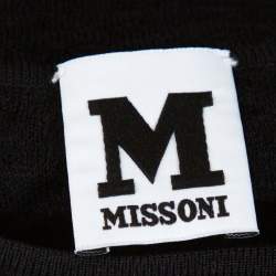 M Missoni Black Textured Knit Crew Neck Top S