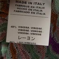 Pre Owned M Missoni Sage Green Wool Knit Ruffled Shift Dress M