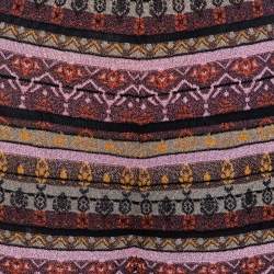 Pre Owned M Missoni Multicolor Lurex Knit Wide Leg Trousers L