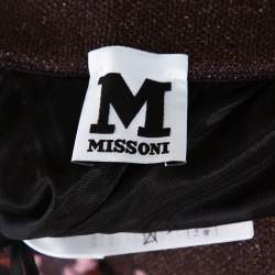 Pre Owned M Missoni Multicolor Lurex Knit Wide Leg Trousers L