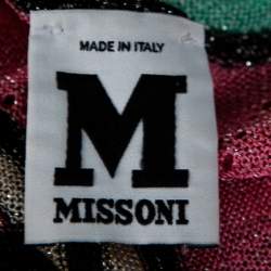 Pre Owned M Missoni Multicolor Lurex Knit Chevron Striped Sleeveless Top M