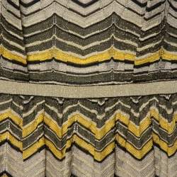 مملوكة مسبقًا M Missoni Pale Yellow Lurex Chevron Knit Sleeveless Dress M