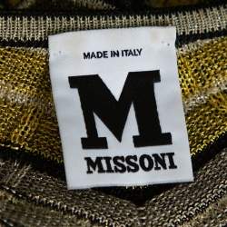 مملوكة مسبقًا M Missoni Pale Yellow Lurex Chevron Knit Sleeveless Dress M