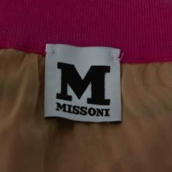 Pre Owned تنورة إم ميزوني تريكو نمط مموج وردية مقاس صغير - سمول