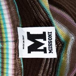 Pre Owned M Missoni Multicolor Cotton Knit Scoop Neck Skater Dress M