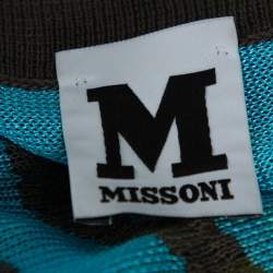 مملوكة مسبقًا كارديغان إم ميزوني تريكو مخطط ثلاثي اللون بأزرار أمامية مقاس متوسط - ميديوم