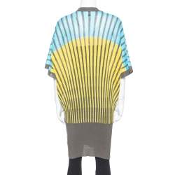 مملوكة مسبقًا كارديغان إم ميزوني تريكو مخطط ثلاثي اللون بأزرار أمامية مقاس متوسط - ميديوم