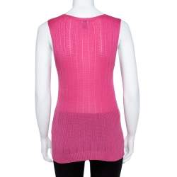 Pre Owned M Missoni Pink & Blue Knit Tank Top and Cardigan Set M/L