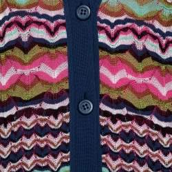 Pre Owned M Missoni Pink & Blue Knit Tank Top and Cardigan Set M/L