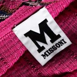 Pre Owned M Missoni Pink & Blue Knit Tank Top and Cardigan Set M/L
