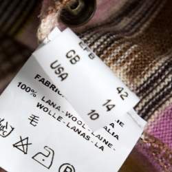 Pre Owned M Missoni Multicolor Wool Stripe Knit Tank Top and Cardigan Set L