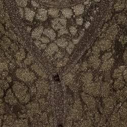 Pre Owned M Missoni Gold Lurex Knit Cardigan & Midi Dress Set S